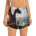 thumbnail image 1 of Bixox Women's Clear Sky Mountain Red Dragon pattern 2 in 1 Running Shorts - Lightweight Athletic Workout Gym Yoga Shorts Liner with Pockets - Small, 1 of 5