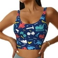 thumbnail image 1 of Bixox Women's Colorful Excavator Pattern Fitness Navel Tank Top U-Back Yoga Tank Top Sweatshirt Sports Bra, 1 of 7
