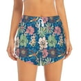 thumbnail image 1 of Bixox Women's Colorful Flowers pattern 2 in 1 Running Shorts - Lightweight Athletic Workout Gym Yoga Shorts Liner with Pockets - Large, 1 of 7