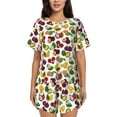 thumbnail image 1 of Bixox Women's Colorful Fruits Printed Pajama Set 2 Piece Lounge Set Top and Shorts Soft Pajamas, Shorts with Pockets, 1 of 7