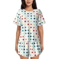 thumbnail image 1 of Bixox Women's Colorful Geometric Printed Pajama Set 2 Piece Lounge Set Top and Shorts Soft Pajamas, Shorts with Pockets, 1 of 7