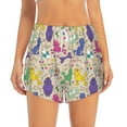 thumbnail image 1 of Bixox Women's Colorful Poodle Dog pattern 2 in 1 Running Shorts - Lightweight Athletic Workout Gym Yoga Shorts Liner with Pockets - Large, 1 of 7