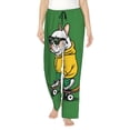 thumbnail image 1 of Bixox Women's Cool Skateboarding Bulldog Patterned Pajama Pants Loungewear, 1 of 5