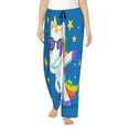 thumbnail image 1 of Bixox Women's Cool Unicorn Star Golden Patterned Pajama Pants Loungewear, 1 of 5