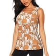 thumbnail image 1 of Bixox Women's Corgi Animal Printed Sleeveless Fitness Workout Running Quick-Dry Tank Top, 1 of 7