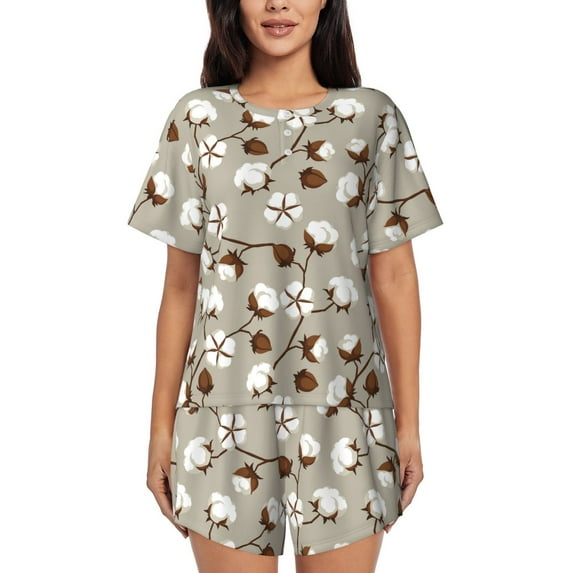 Bixox Women's Cotton Tree Printed Pajama Set 2 Piece Lounge Set Top and Shorts Soft Pajamas, Shorts with Pockets