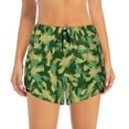thumbnail image 1 of Bixox Women's Crayfish Army pattern 2 in 1 Running Shorts - Lightweight Athletic Workout Gym Yoga Shorts Liner with Pockets - Small, 1 of 7