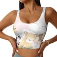 thumbnail image 1 of Bixox Women's Cute Animals Pattern Fitness Navel Tank Top U-Back Yoga Tank Top Sweatshirt Sports Bra, 1 of 7