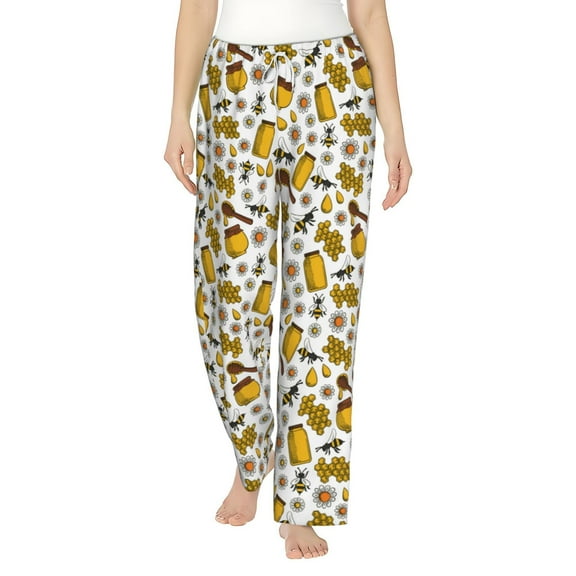 Bixox Women's Cute Bee Patterned Pajama Pants Loungewear