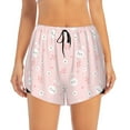thumbnail image 1 of Bixox Women's Cute Bunny pattern 2 in 1 Running Shorts - Lightweight Athletic Workout Gym Yoga Shorts Liner with Pockets - Small, 1 of 7
