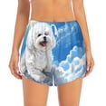 thumbnail image 1 of Bixox Women's Cute Cloud Bichon Frise pattern 2 in 1 Running Shorts - Lightweight Athletic Workout Gym Yoga Shorts Liner with Pockets - X-Large, 1 of 5