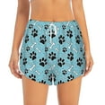 thumbnail image 1 of Bixox Women's Cute Dog Footprints pattern 2 in 1 Running Shorts - Lightweight Athletic Workout Gym Yoga Shorts Liner with Pockets - Medium, 1 of 7