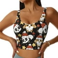 thumbnail image 1 of Bixox Women's Cute Dog Panda Pattern Fitness Navel Tank Top U-Back Yoga Tank Top Sweatshirt Sports Bra, 1 of 7