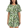 thumbnail image 1 of Bixox Women's Cute Frog Printed Pajama Set 2 Piece Lounge Set Top and Shorts Soft Pajamas, Shorts with Pockets, 1 of 7