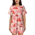 thumbnail image 1 of Bixox Women's Cute Mushroom1 Printed Pajama Set 2 Piece Lounge Set Top and Shorts Soft Pajamas, Shorts with Pockets, 1 of 7
