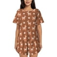 thumbnail image 1 of Bixox Women's Cute Poodle Dog Printed Pajama Set 2 Piece Lounge Set Top and Shorts Soft Pajamas, Shorts with Pockets, 1 of 7