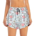 thumbnail image 1 of Bixox Women's Cute Rabbit And Heart pattern 2 in 1 Running Shorts - Lightweight Athletic Workout Gym Yoga Shorts Liner with Pockets - Large, 1 of 7