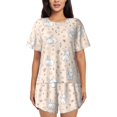 thumbnail image 1 of Bixox Women's Cute Rabbit Printed Pajama Set 2 Piece Lounge Set Top and Shorts Soft Pajamas, Shorts with Pockets, 1 of 7