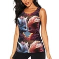 thumbnail image 1 of Bixox Women's Cute Red And White Elf Printed Sleeveless Fitness Workout Running Quick-Dry Tank Top, 1 of 5