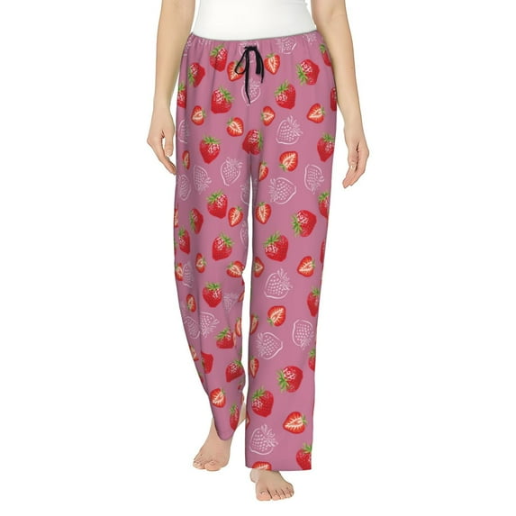 Bixox Women's Cute Strawberry Patterned Pajama Pants Loungewear