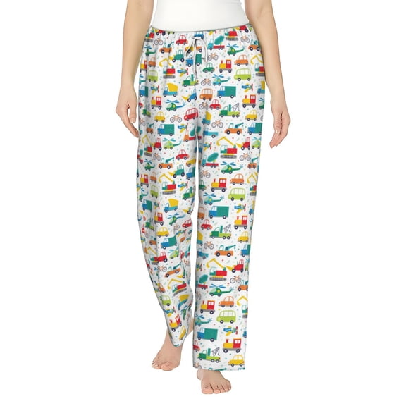 Bixox Women's Cute Transport Patterned Pajama Pants Loungewear