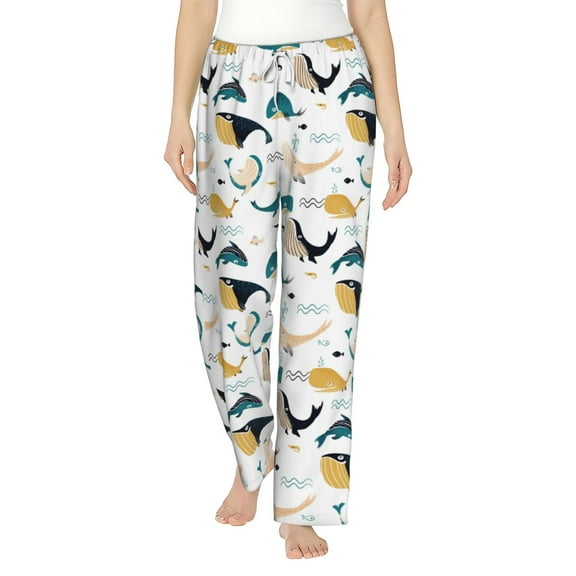 Bixox Women's Cute Whale Patterned Pajama Pants Loungewear
