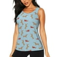 thumbnail image 1 of Bixox Women's Dachshund Dog Printed Sleeveless Fitness Workout Running Quick-Dry Tank Top, 1 of 7