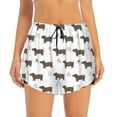 thumbnail image 1 of Bixox Women's Dachshund Dog Puppy pattern 2 in 1 Running Shorts - Lightweight Athletic Workout Gym Yoga Shorts Liner with Pockets - Large, 1 of 7