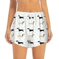 thumbnail image 1 of Bixox Women's Dachshund Dog pattern 2 in 1 Running Shorts - Lightweight Athletic Workout Gym Yoga Shorts Liner with Pockets - Small, 1 of 7