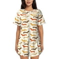 thumbnail image 1 of Bixox Women's Dachshund Printed Pajama Set 2 Piece Lounge Set Top and Shorts Soft Pajamas, Shorts with Pockets, 1 of 7