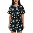 thumbnail image 1 of Bixox Women's Daisies Flowers Printed Pajama Set 2 Piece Lounge Set Top and Shorts Soft Pajamas, Shorts with Pockets, 1 of 7