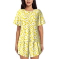 thumbnail image 1 of Bixox Women's Daisies Flowers Printed Pajama Set 2 Piece Lounge Set Top and Shorts Soft Pajamas, Shorts with Pockets, 1 of 7