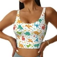 thumbnail image 1 of Bixox Women's Dinosaur Pattern Fitness Navel Tank Top U-Back Yoga Tank Top Sweatshirt Sports Bra, 1 of 7