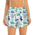 thumbnail image 1 of Bixox Women's Dinosaur pattern 2 in 1 Running Shorts - Lightweight Athletic Workout Gym Yoga Shorts Liner with Pockets - Large, 1 of 7