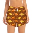 thumbnail image 1 of Bixox Women's Dinosaurs and Leaves pattern 2 in 1 Running Shorts - Lightweight Athletic Workout Gym Yoga Shorts Liner with Pockets - Medium, 1 of 7