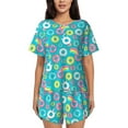 thumbnail image 1 of Bixox Women's Donut Printed Pajama Set 2 Piece Lounge Set Top and Shorts Soft Pajamas, Shorts with Pockets, 1 of 7