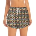 thumbnail image 1 of Bixox Women's Doodle Food pattern 2 in 1 Running Shorts - Lightweight Athletic Workout Gym Yoga Shorts Liner with Pockets - Small, 1 of 5