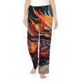 thumbnail image 1 of Bixox Women's Dynamic Fire Bird Art Patterned Pajama Pants Loungewear, 1 of 5