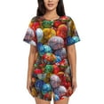 thumbnail image 1 of Bixox Women's Easter Eggs Printed Pajama Set 2 Piece Lounge Set Top and Shorts Soft Pajamas, Shorts with Pockets, 1 of 7