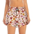 thumbnail image 1 of Bixox Women's Fall 70s Groovy Hippie pattern 2 in 1 Running Shorts - Lightweight Athletic Workout Gym Yoga Shorts Liner with Pockets - Large, 1 of 5