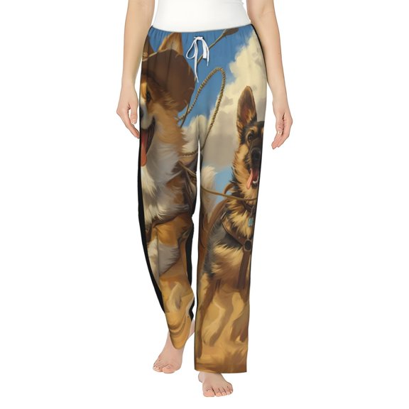 Bixox Women's Farm Corgi German Shepherd Patterned Pajama Pants Loungewear