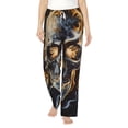 thumbnail image 1 of Bixox Women's Fiery Skull Trio Patterned Pajama Pants Loungewear, 1 of 1