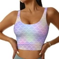 thumbnail image 1 of Bixox Women's Fish Scale1 Pattern Fitness Navel Tank Top U-Back Yoga Tank Top Sweatshirt Sports Bra, 1 of 7