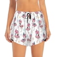 thumbnail image 1 of Bixox Women's Flamingos Tribal pattern 2 in 1 Running Shorts - Lightweight Athletic Workout Gym Yoga Shorts Liner with Pockets - Small, 1 of 5