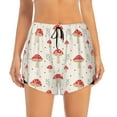 Bixox Women's Flat Mushrooms pattern 2 in 1 Running Shorts