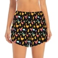 thumbnail image 1 of Bixox Women's Flowe Rooster pattern 2 in 1 Running Shorts - Lightweight Athletic Workout Gym Yoga Shorts Liner with Pockets - X-Large, 1 of 7