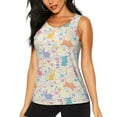 thumbnail image 1 of Bixox Women's Flower Color Rabbit Printed Sleeveless Fitness Workout Running Quick-Dry Tank Top, 1 of 7