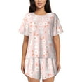 thumbnail image 1 of Bixox Women's Flower Rabbit Printed Pajama Set 2 Piece Lounge Set Top and Shorts Soft Pajamas, Shorts with Pockets, 1 of 7
