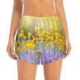 thumbnail image 1 of Bixox Women's Flowers And Butterflies pattern 2 in 1 Running Shorts - Lightweight Athletic Workout Gym Yoga Shorts Liner with Pockets - Large, 1 of 5
