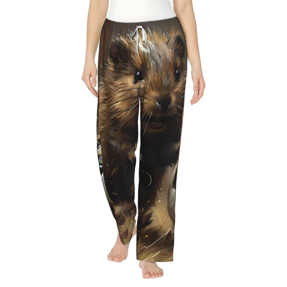 Bixox Women's Football Loving Hamster Patterned Pajama Pants Loungewear